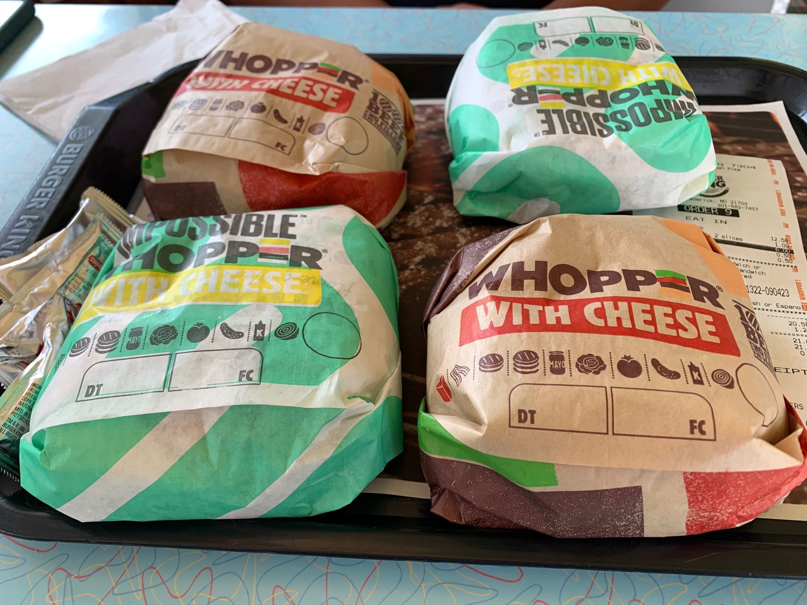 Quarter of Impossible and regular Whoppers.jpg